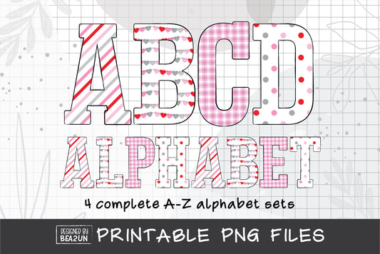 Valentines Alphabet PNG