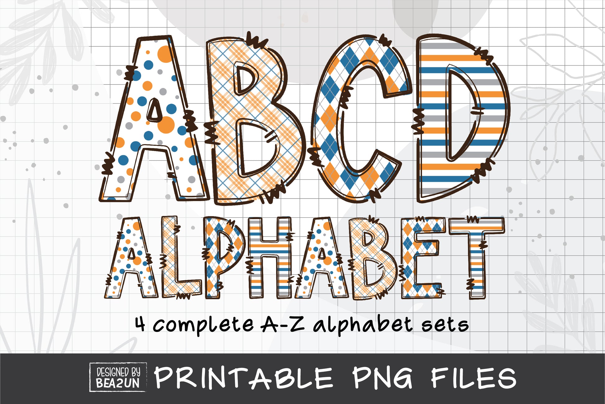 Doodle Letter PNG Bundle