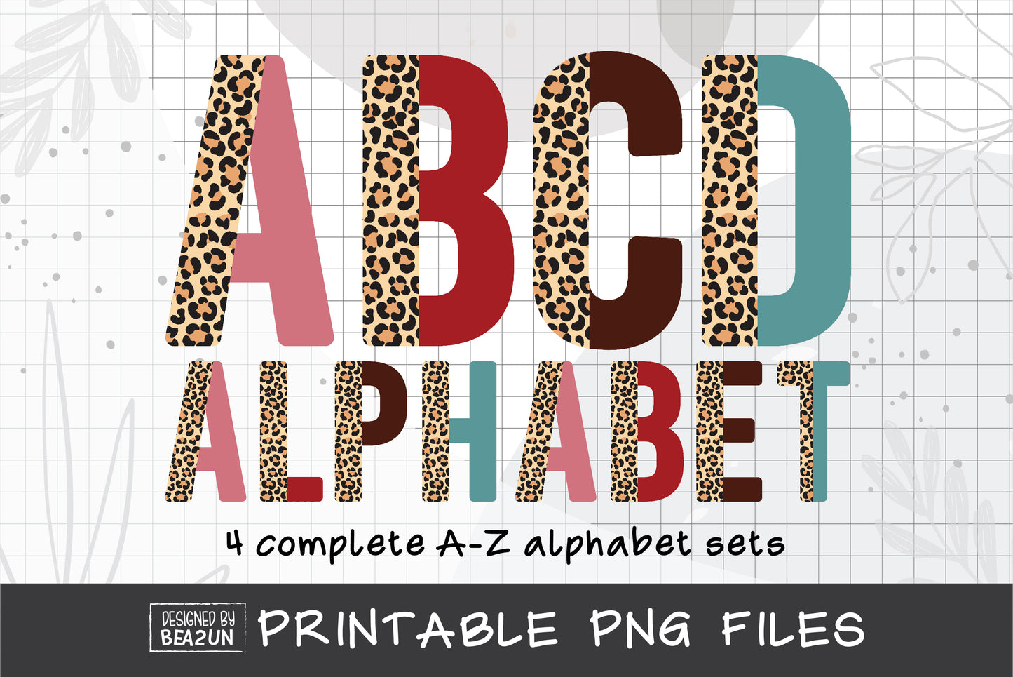 Half Leopard Print Letters Bundle