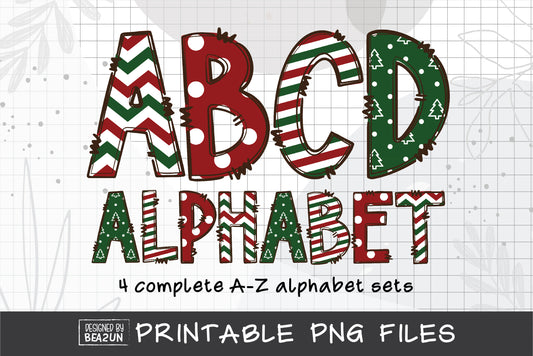 Christmas Alphabet Sublimation