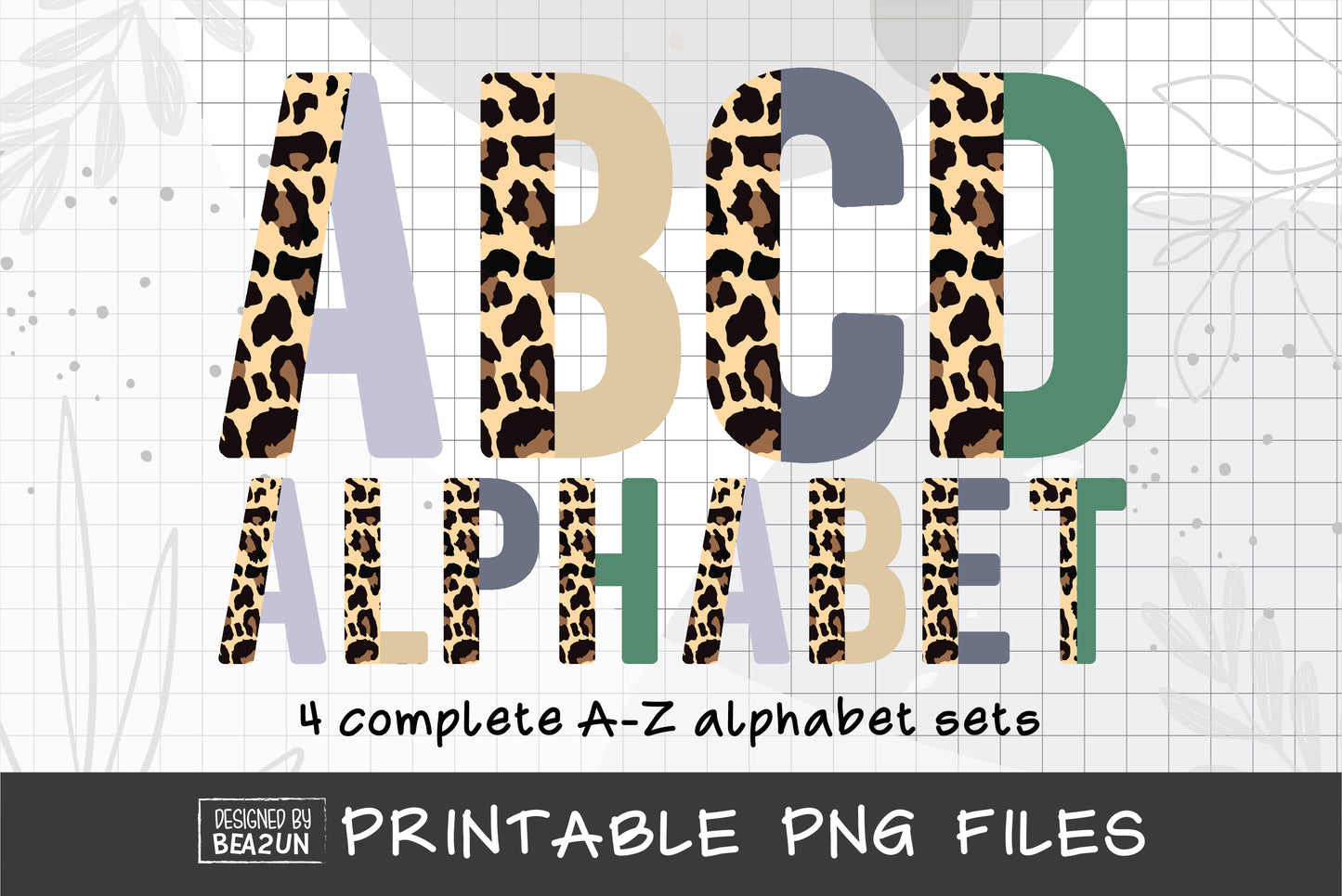 Half Leopard Alphabet Letters