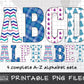 Winter Alphabet Letters PNG Sublimation