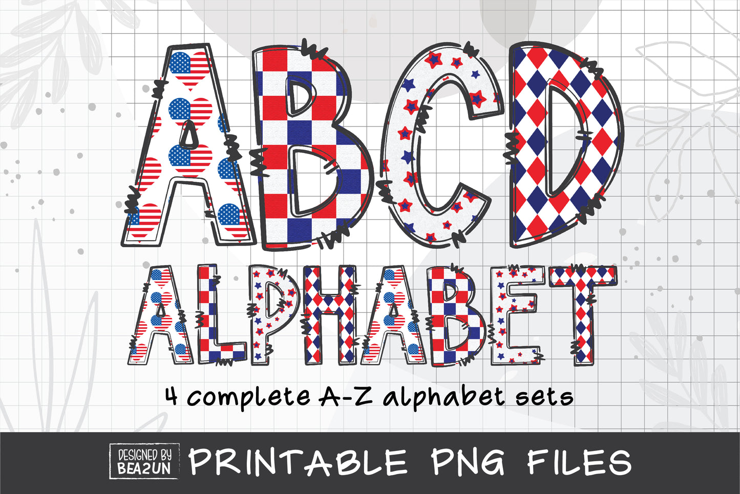 4th of July Alphabet Sublimation