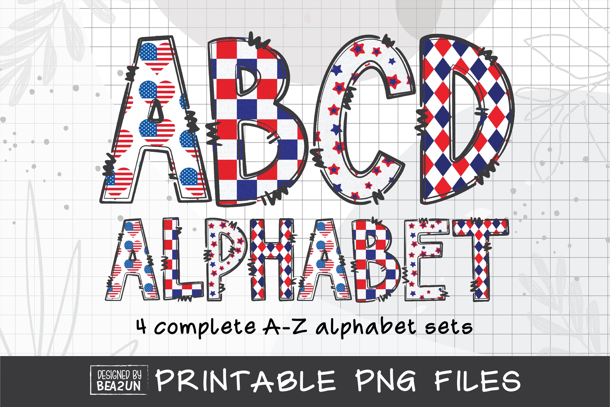 4th of July Alphabet Sublimation