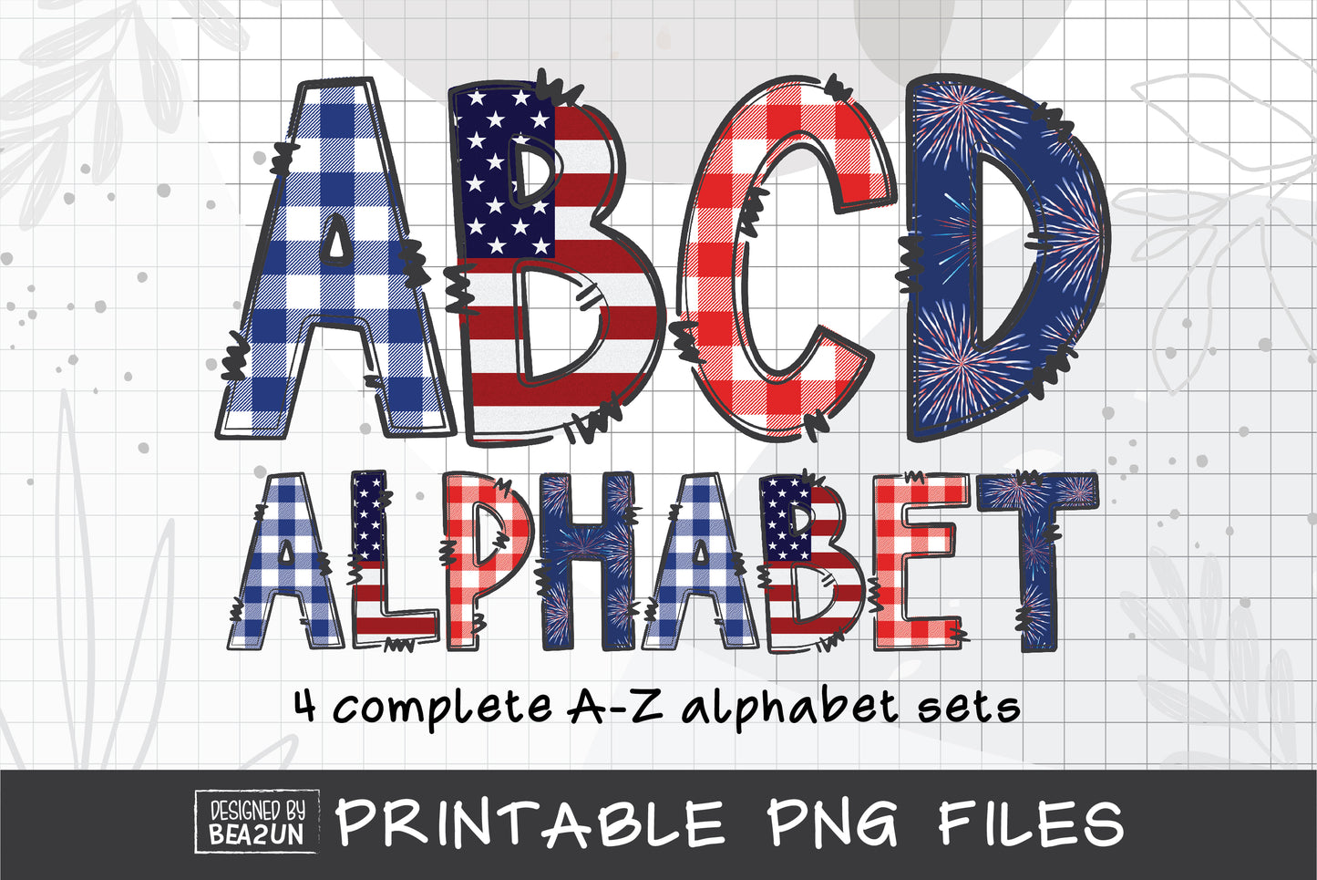 Patriotic Alphabet PNG Bundle