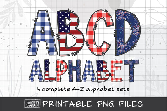 Patriotic Alphabet PNG Bundle