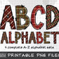 Buffalo Plaid Doodle Alphabet Letters