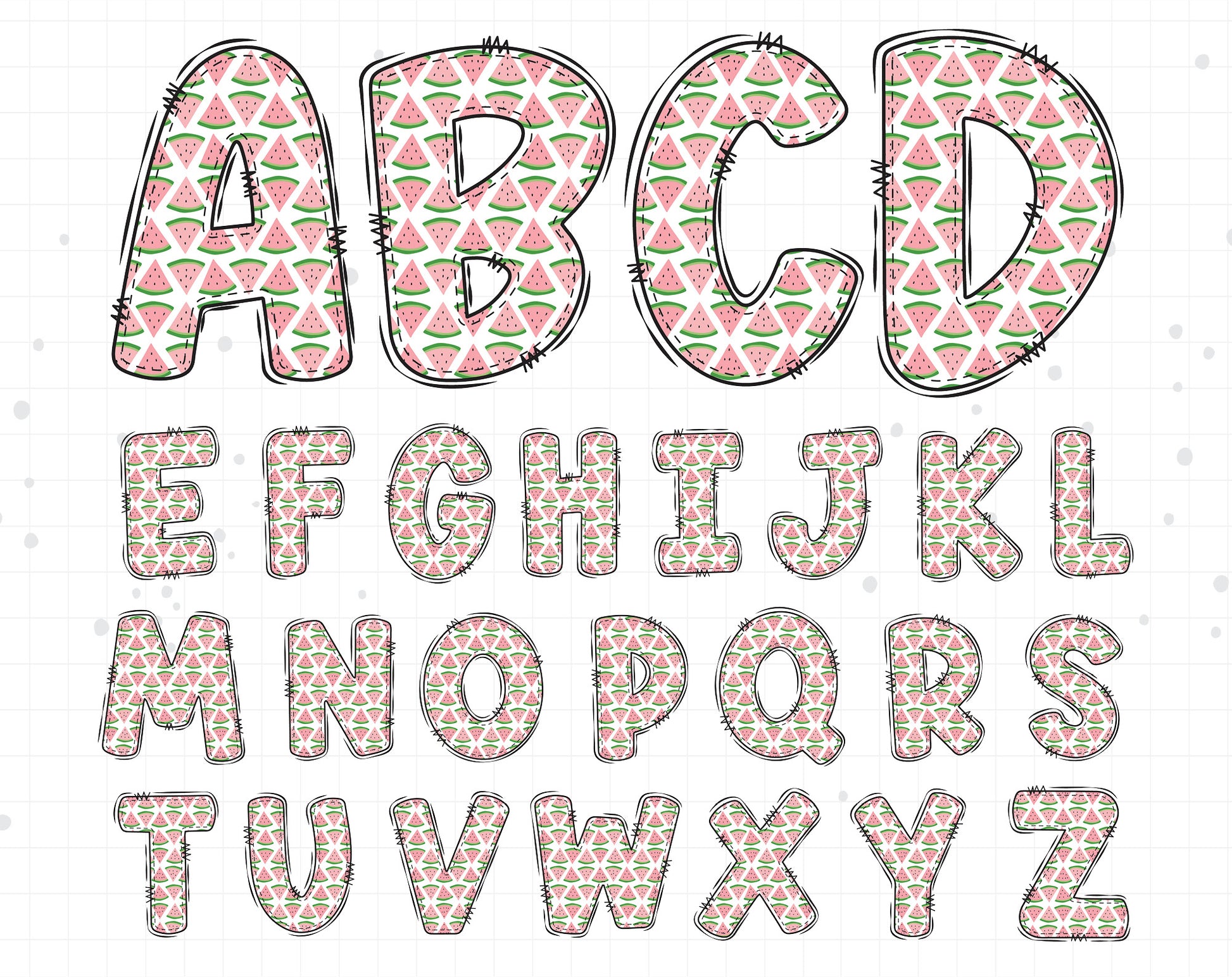 Watermelon Alphabet PNG