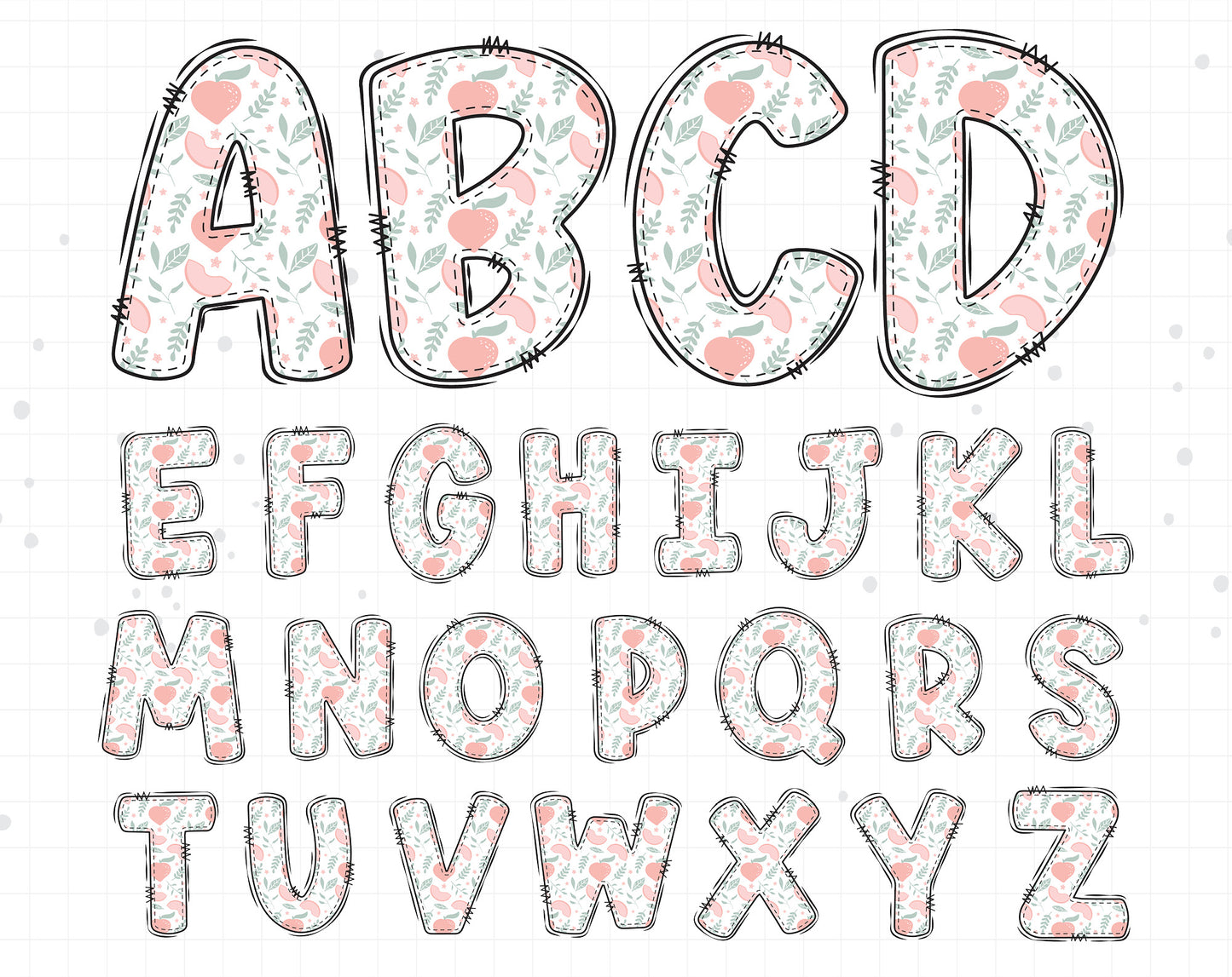 Peach Alphabet PNG