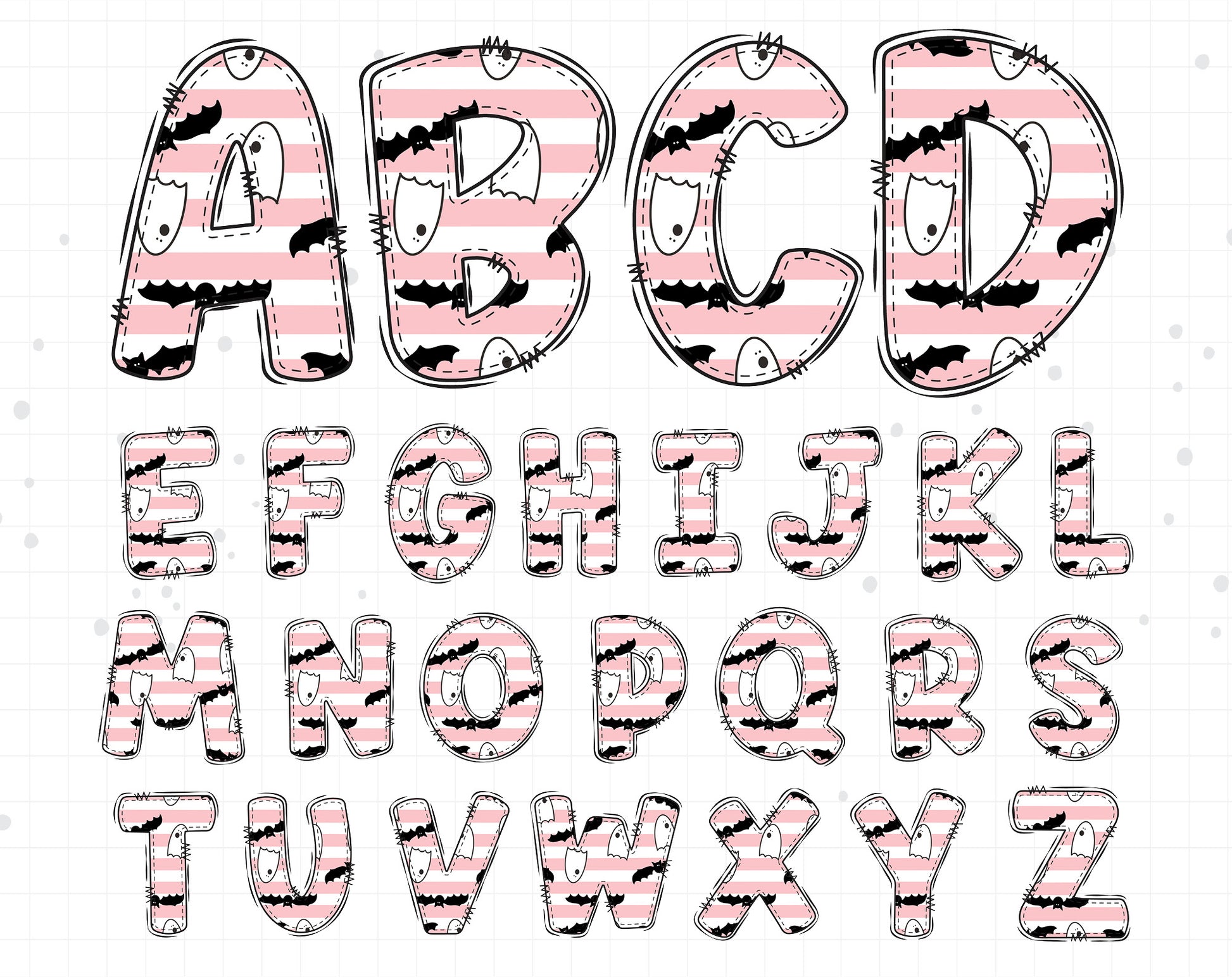 Cute Halloween Doodle Alphabet