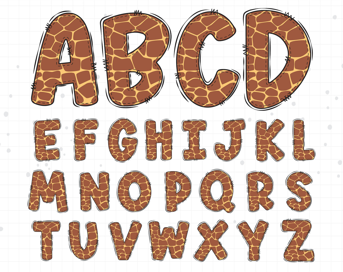 Safari Animal Print Alphabet PNG