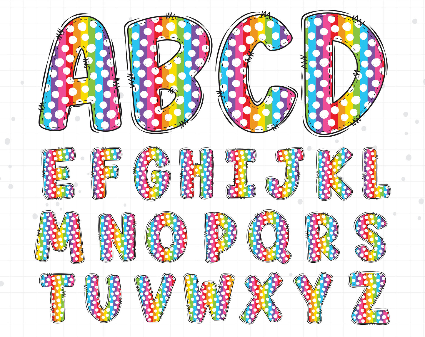 rainbow flag alphabet clipart