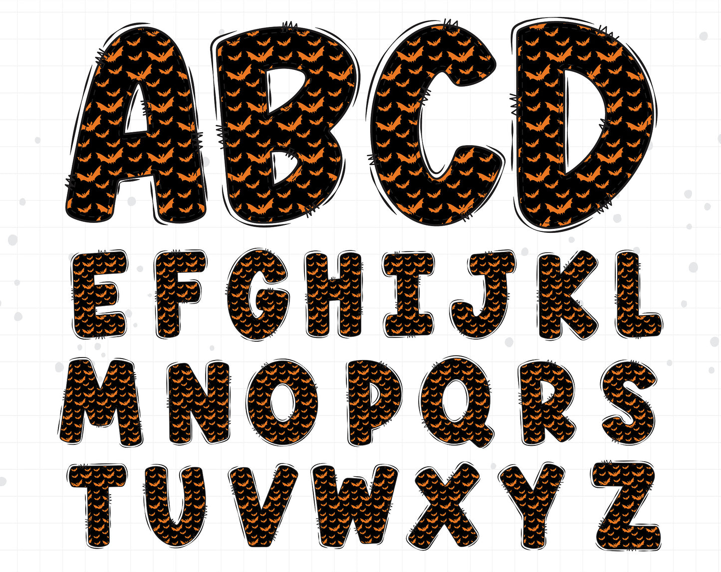 Halloween Bat Alphabet Clipart