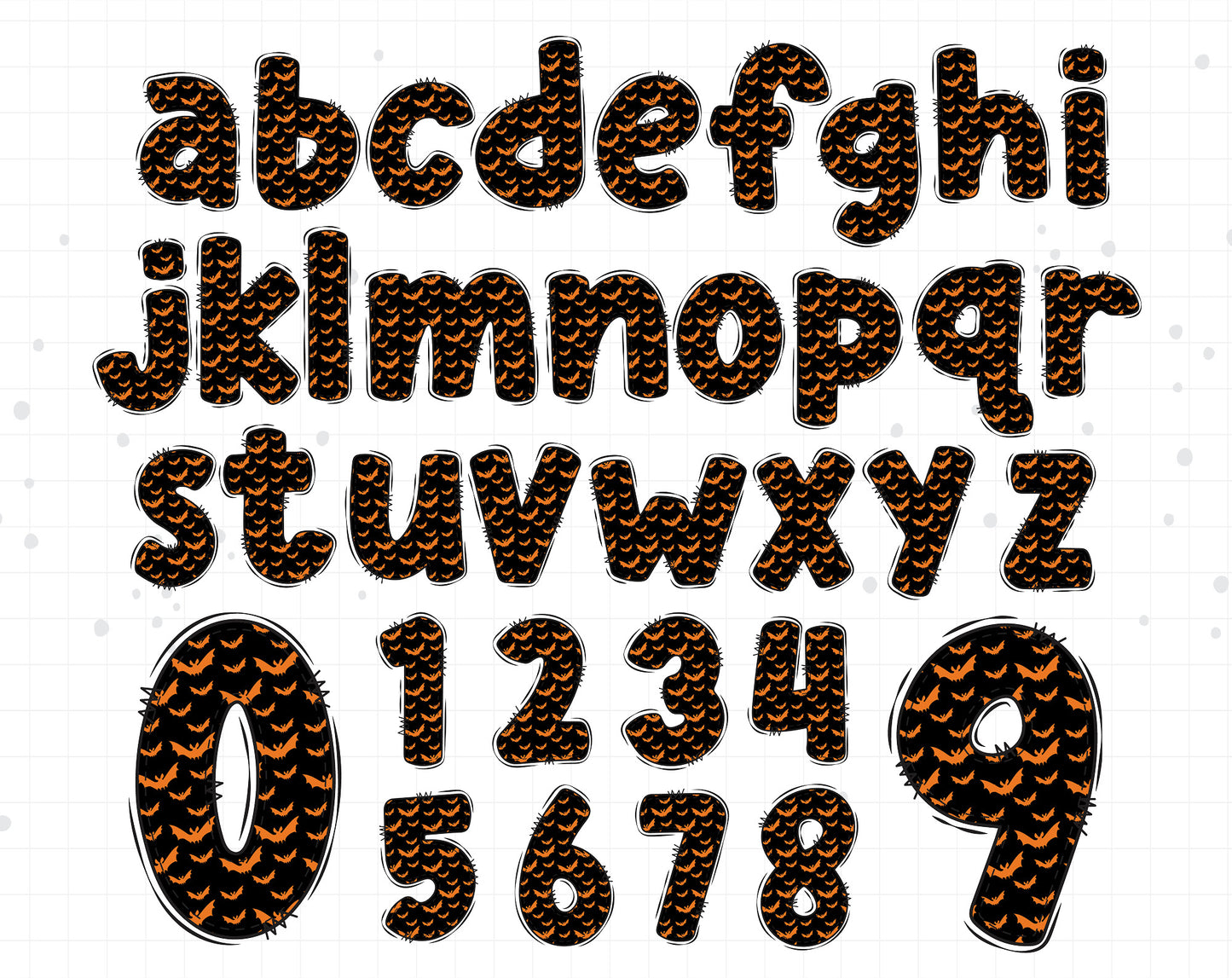 Halloween Bat Alphabet Clipart