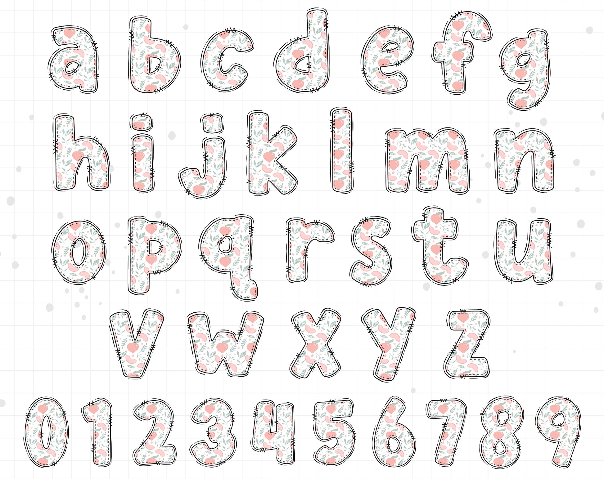 Peach Alphabet Letters