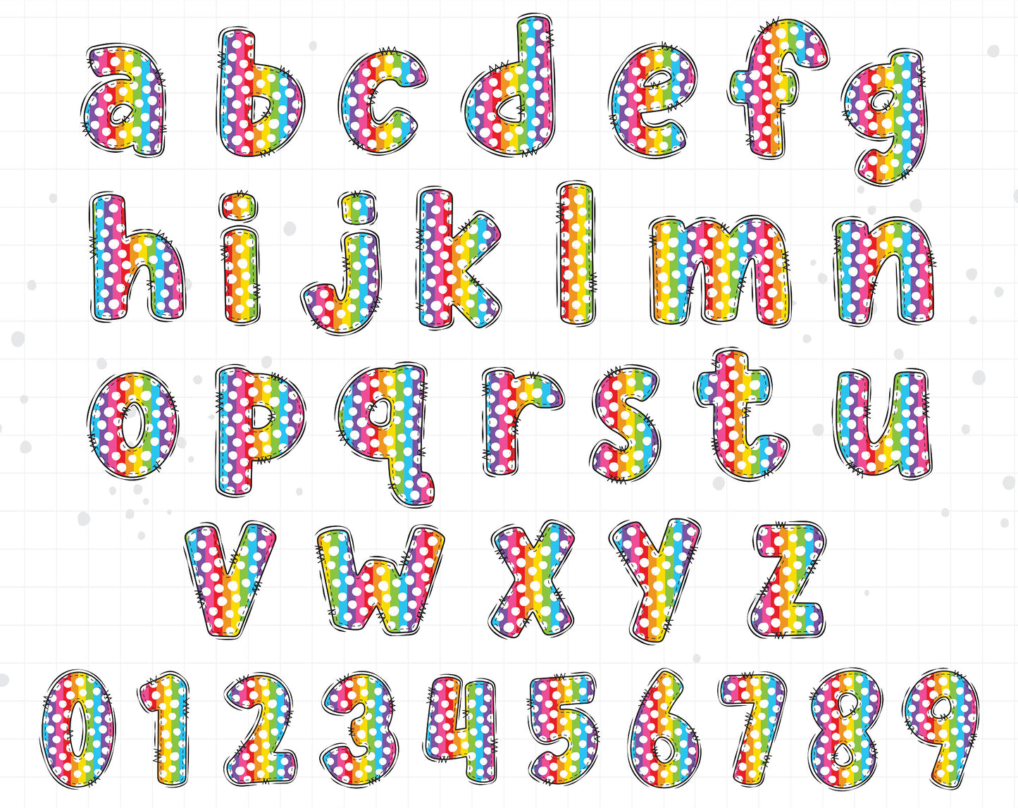 rainbow alphabet letters