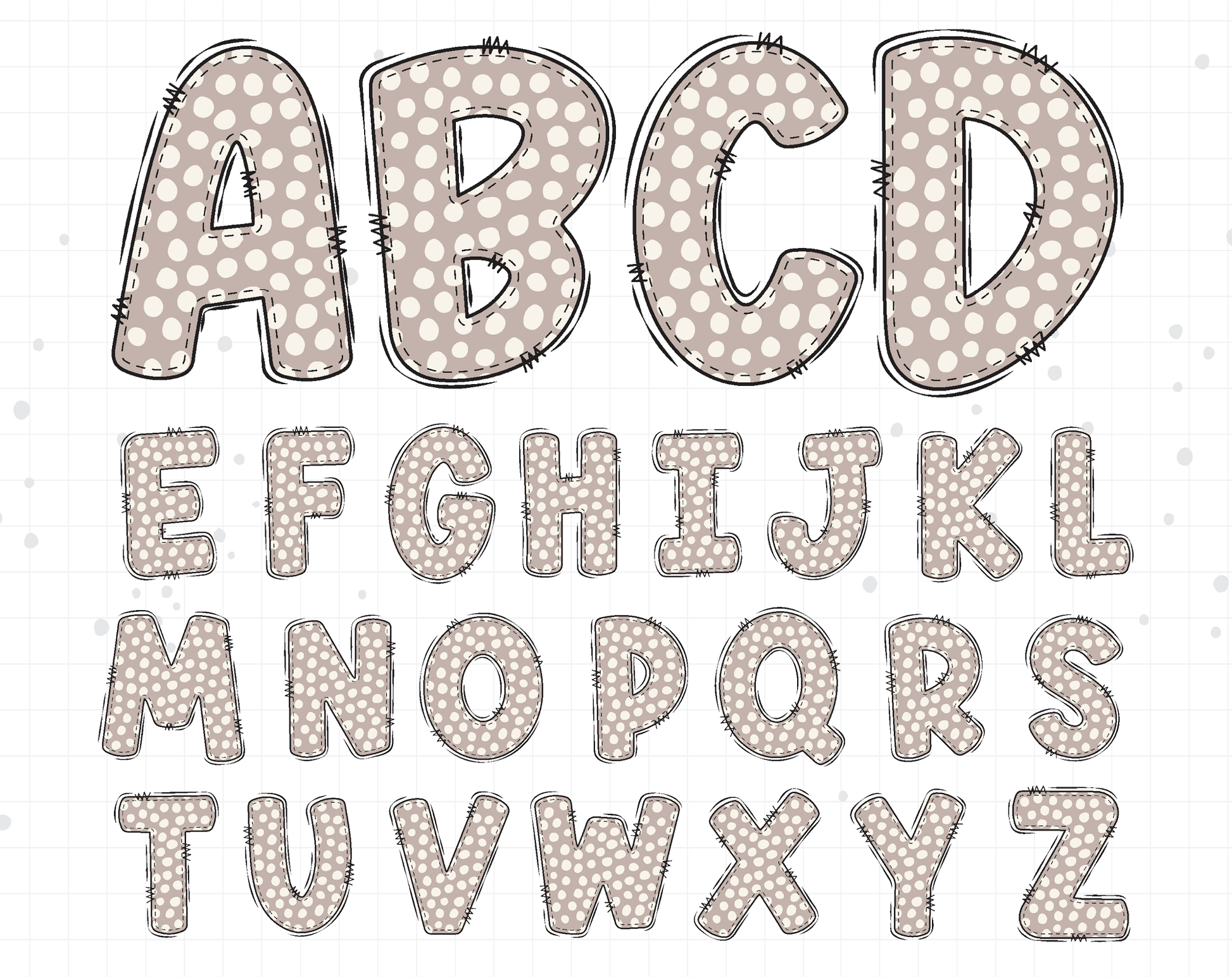 boho doodle alphabet letters