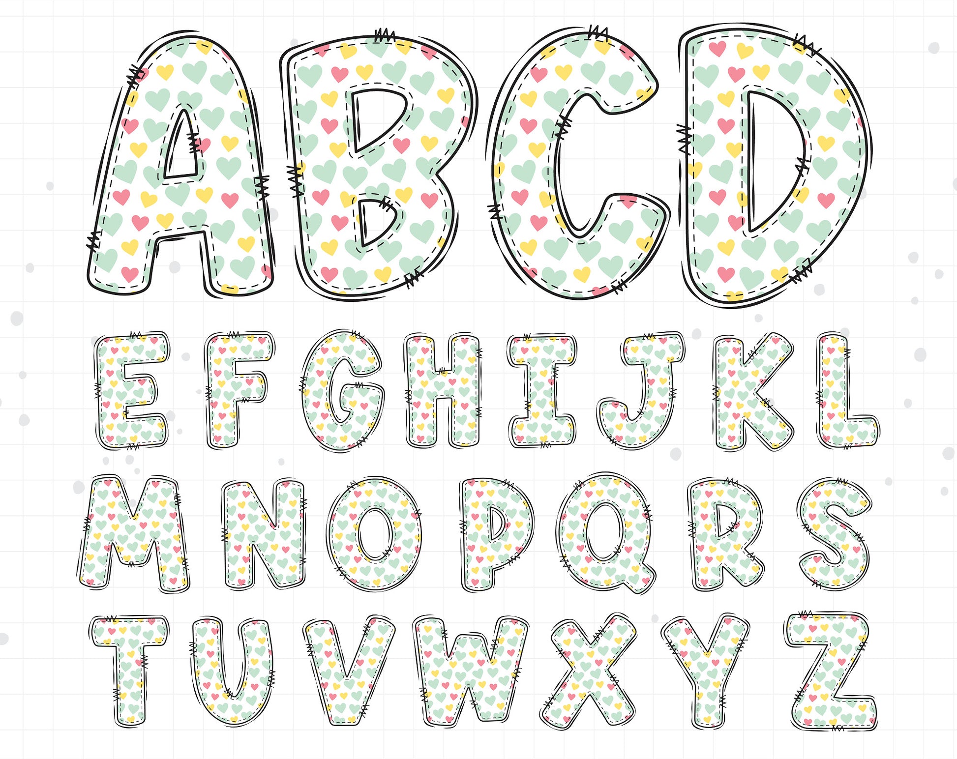 ice cream candy alphabet letters