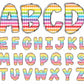 rainbow doodle alphabet letters