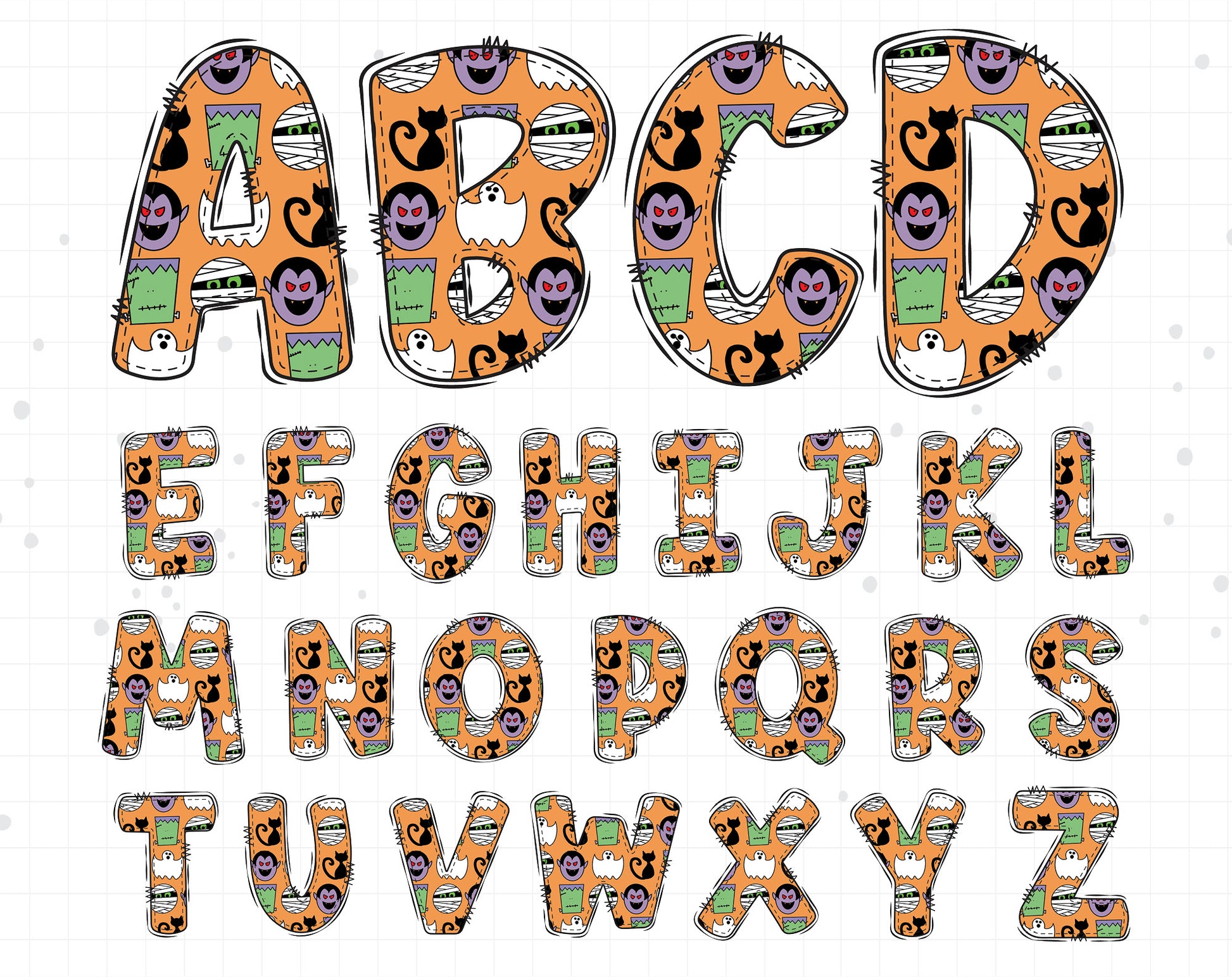 Halloween Monsters Letters