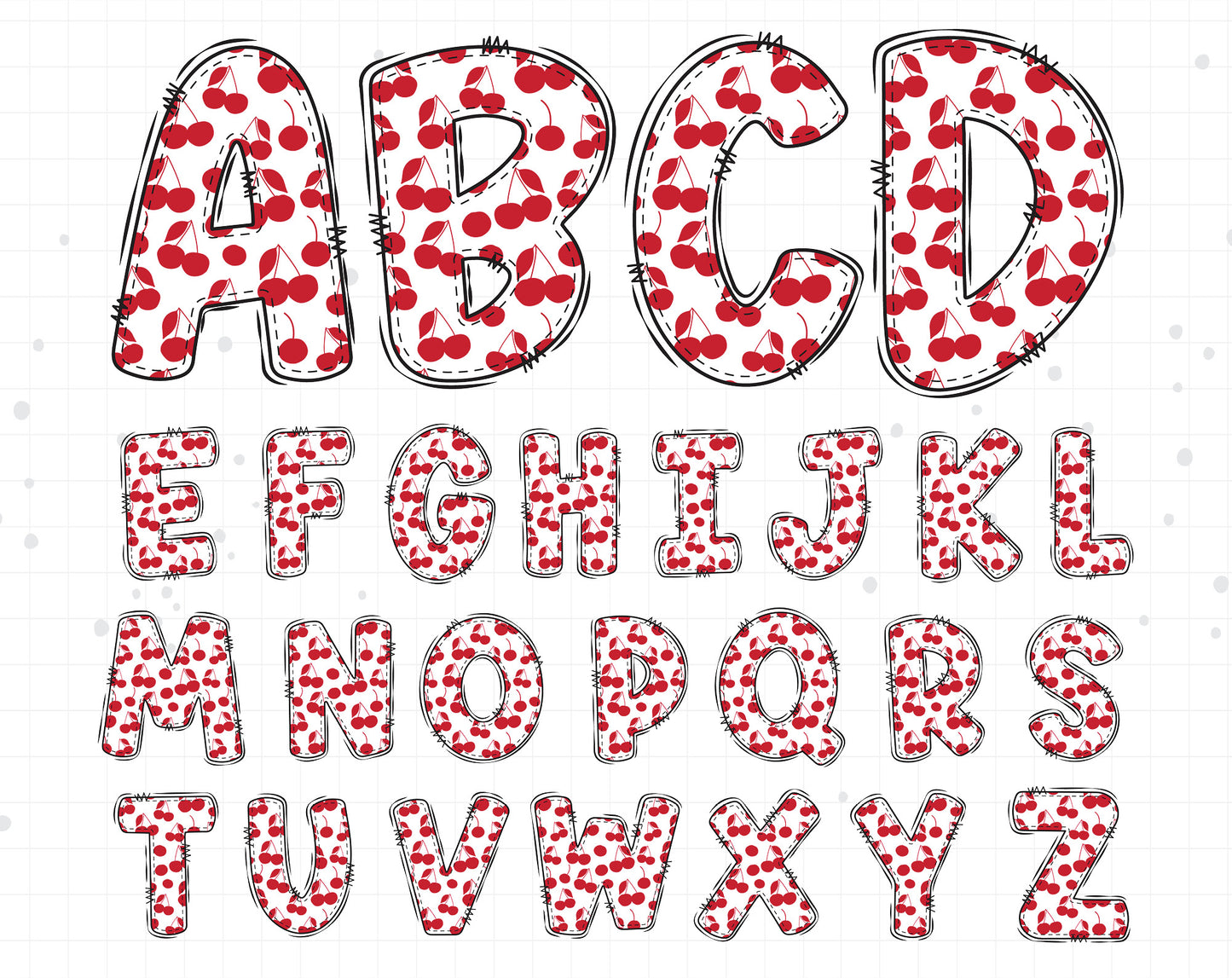 cherry alphabet clipart