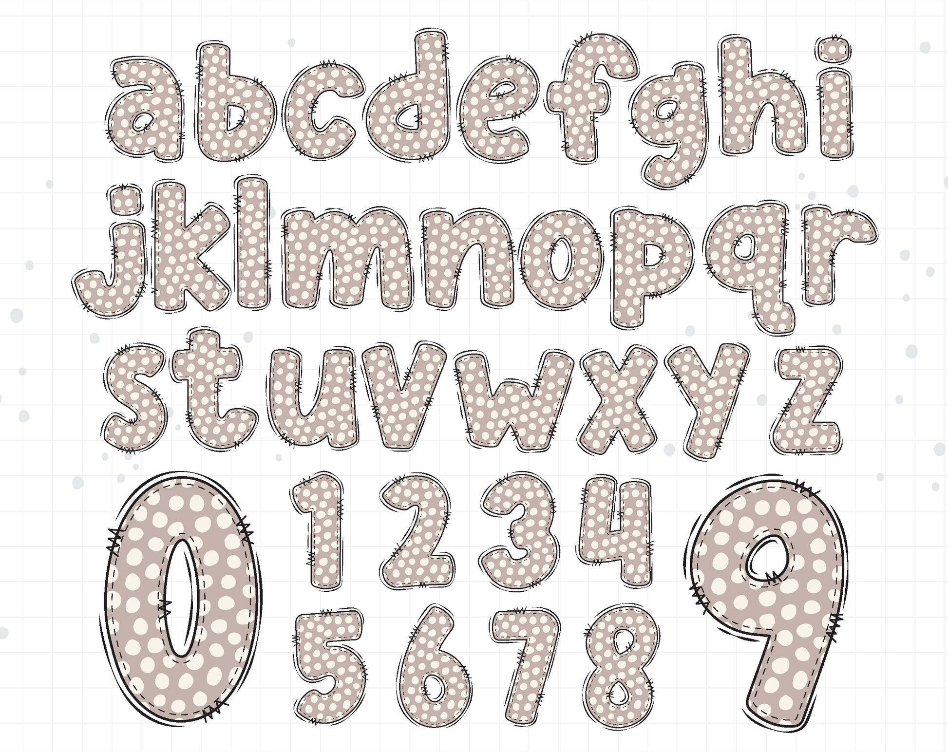 boho doodle alphabet letters