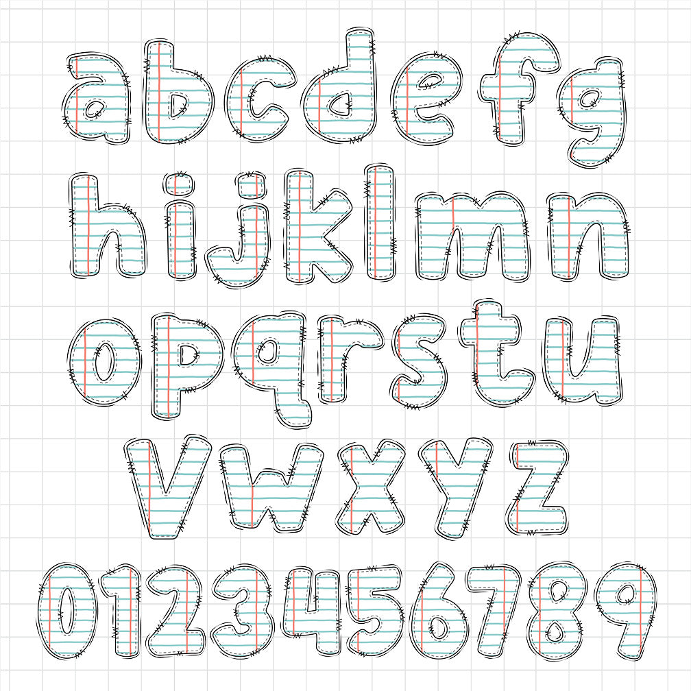 School Doodle Alphabet Letters