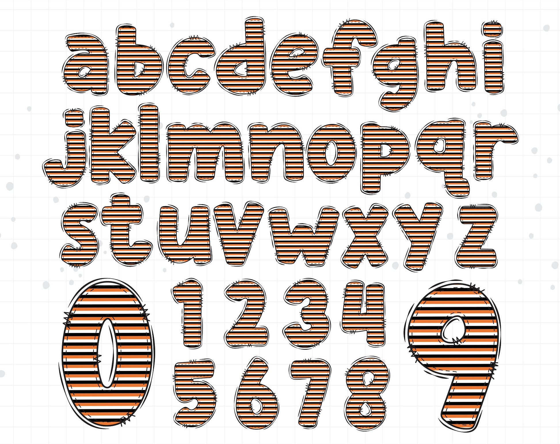 Halloween Doodle Alphabet Letters