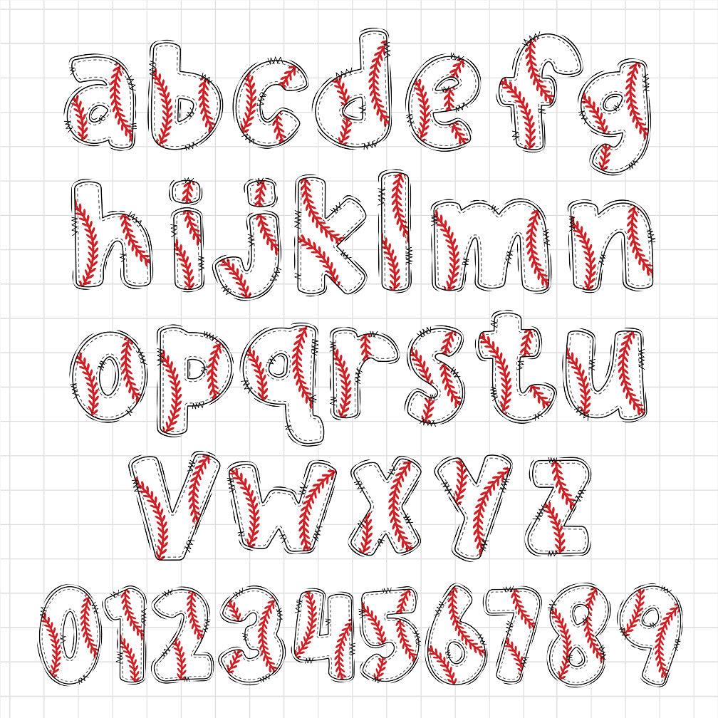 baseball alphabet png sublimation