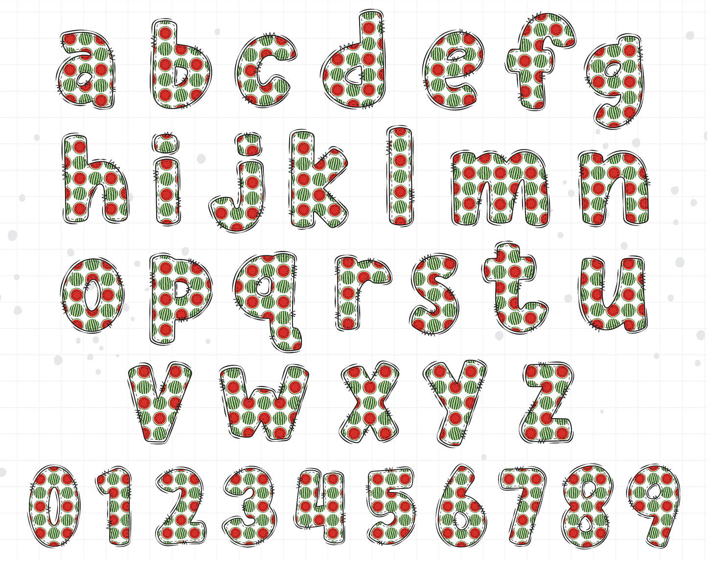 Watermelon Letters Clip Art