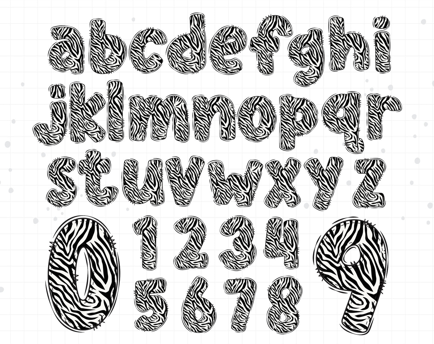 Animal Print Alphabet PNG