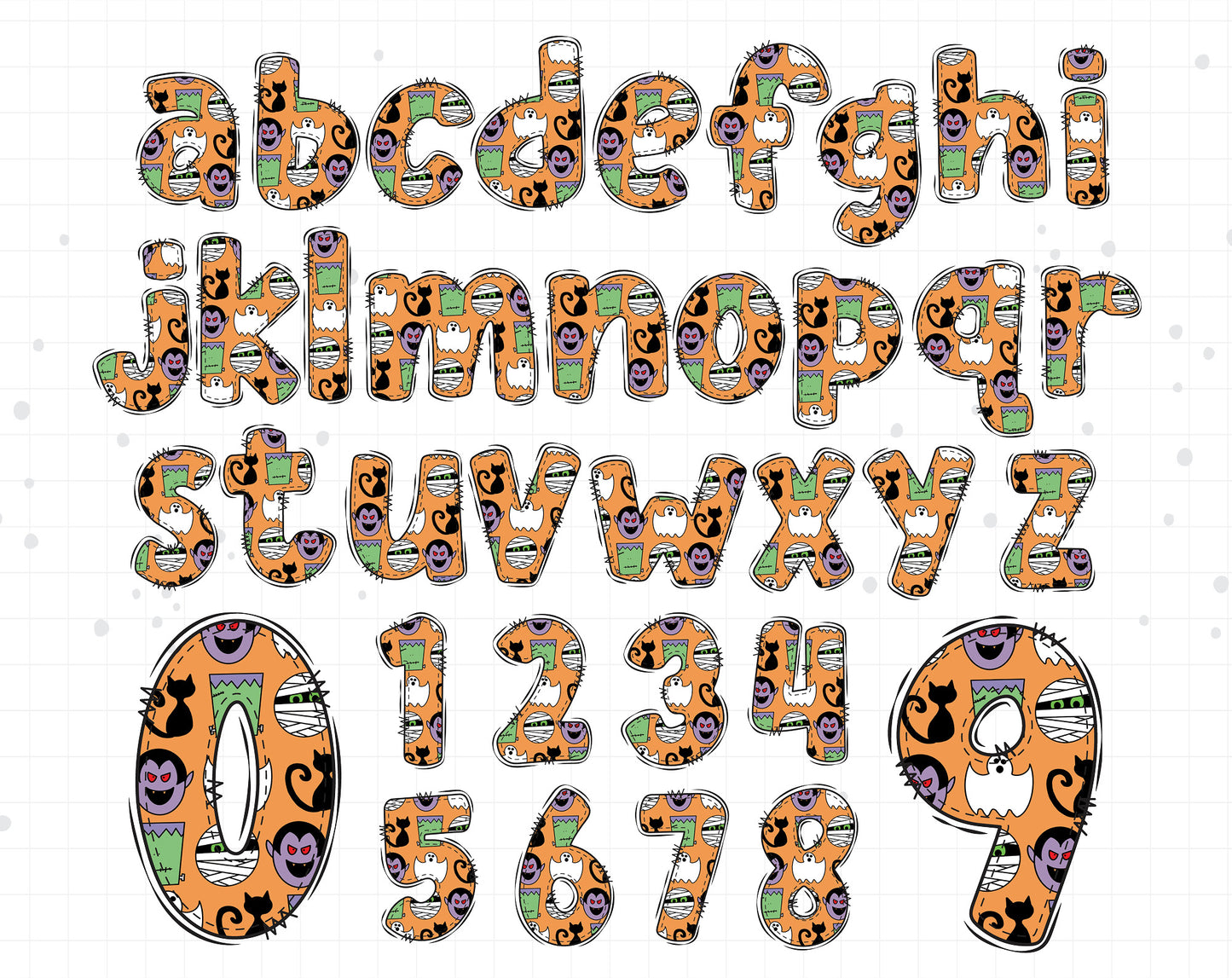 Halloween Monsters Letters