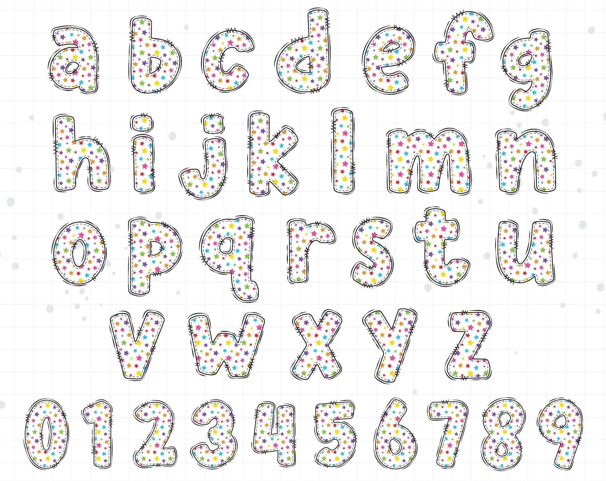 rainbow alphabet letters