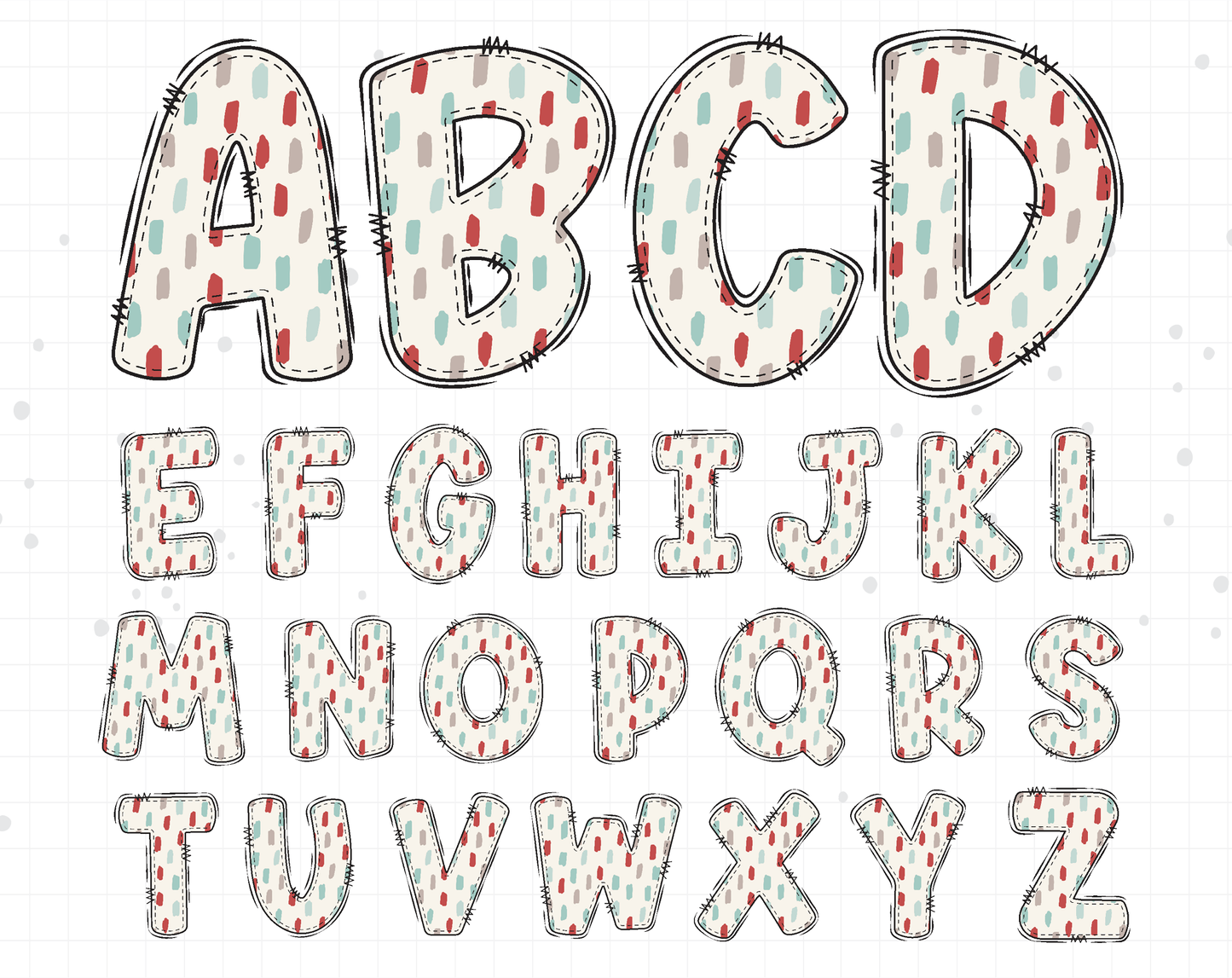 boho doodle alphabet letters