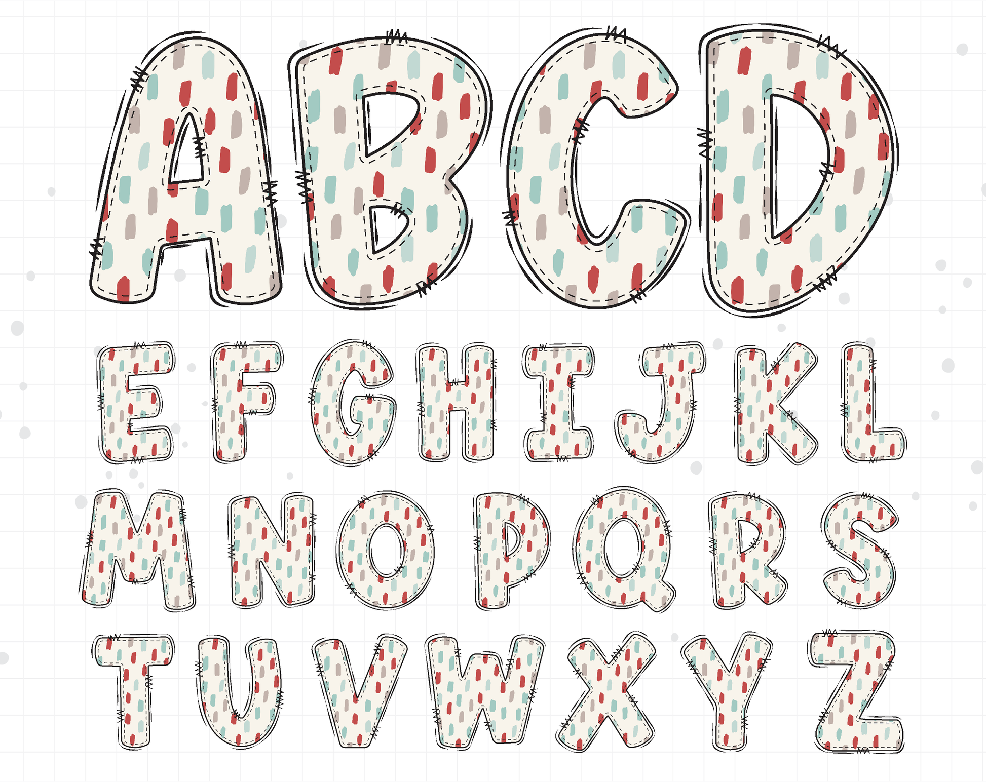 boho doodle alphabet letters