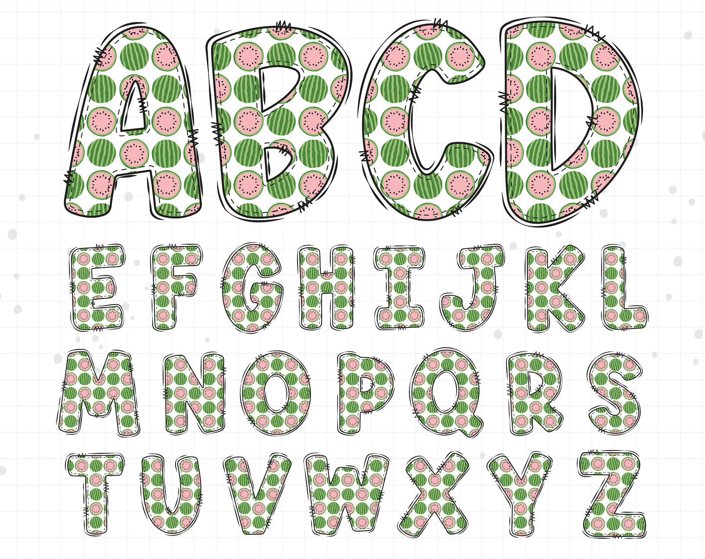 Watermelon Doodle Letters