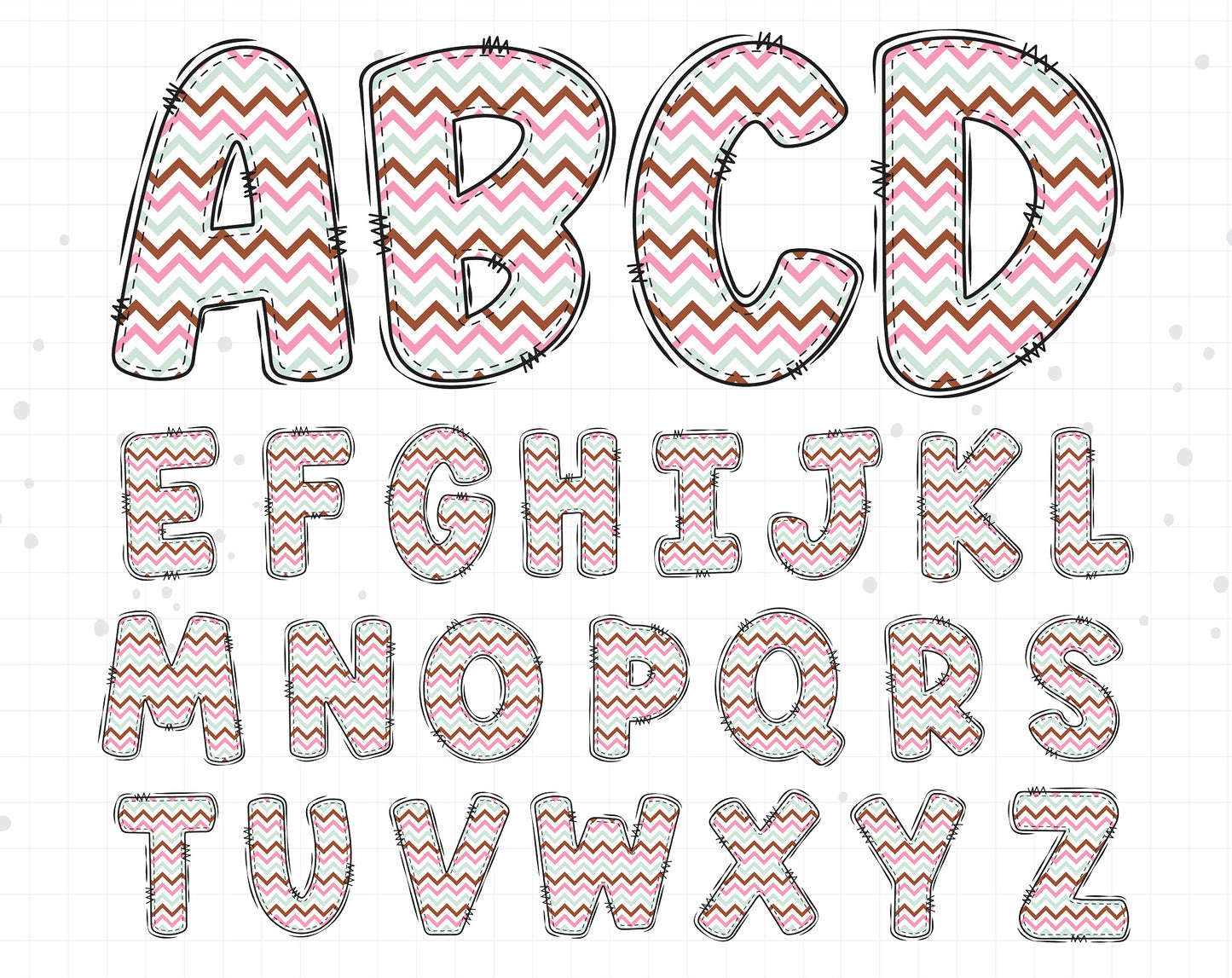 ice cream candy alphabet clipart design