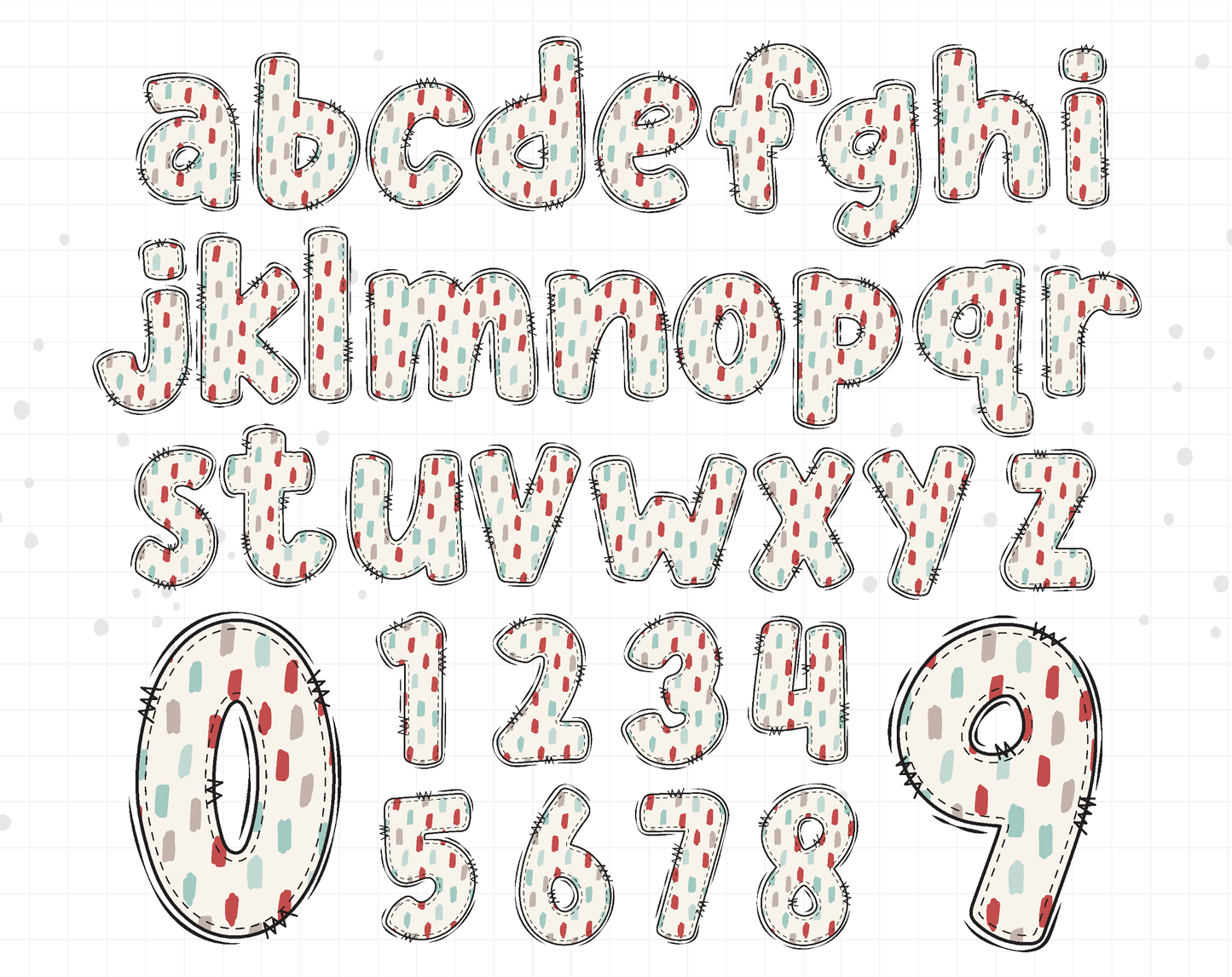 boho doodle alphabet letters