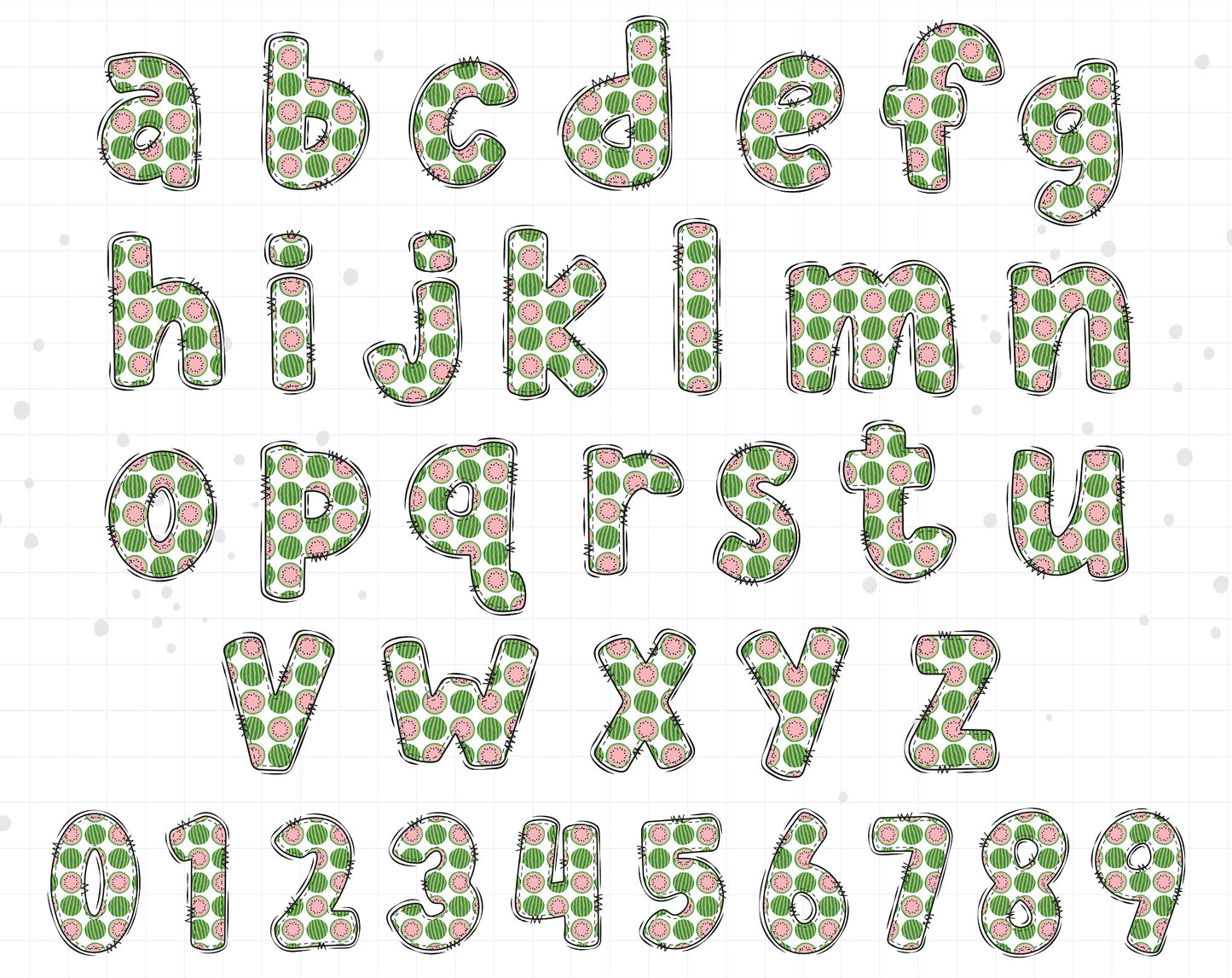 Watermelon Clipart Letters