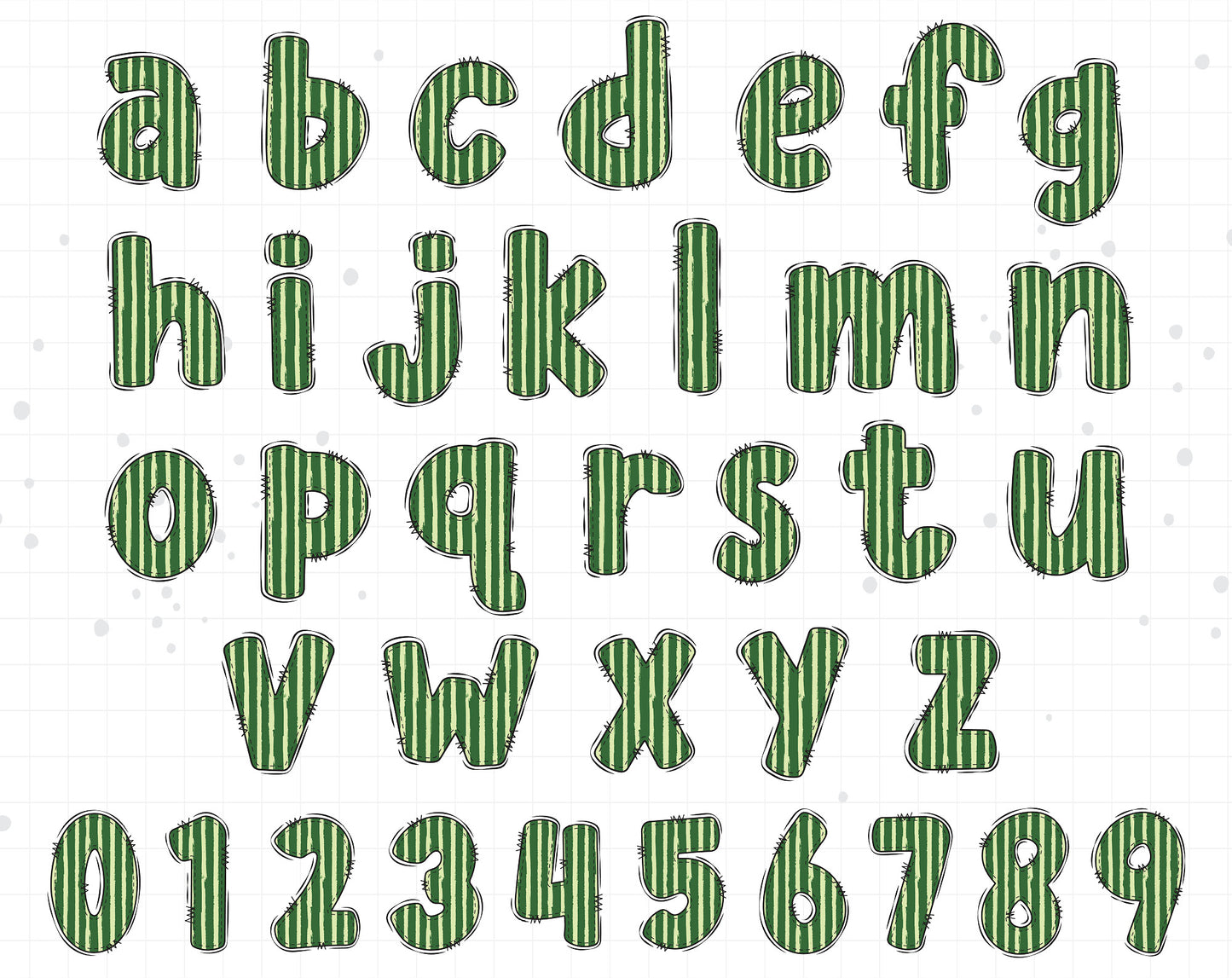 Watermelon Alphabet Letters Graphic Design