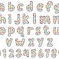 rainbow leopard alphabet clipart