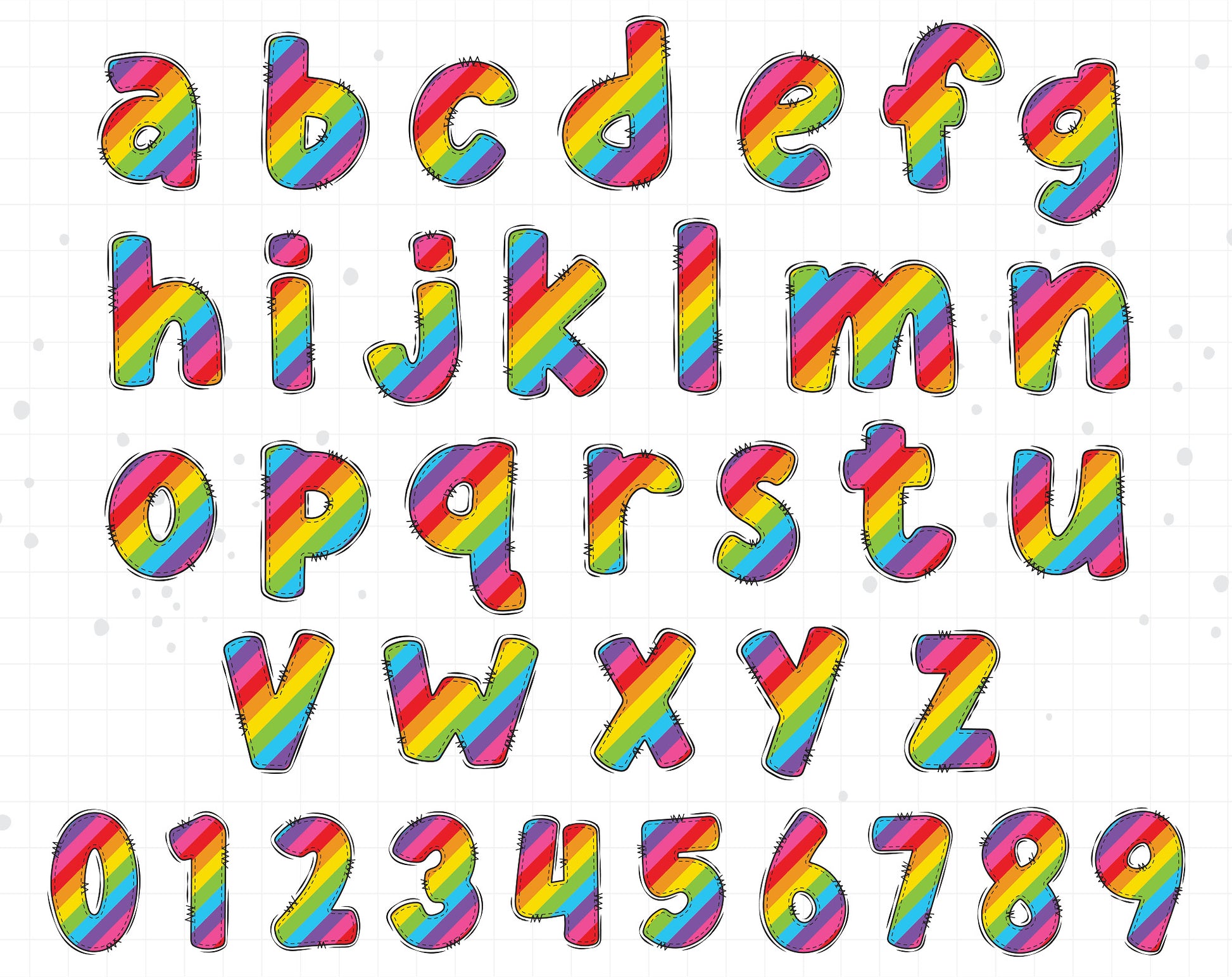 rainbow alphabet letters