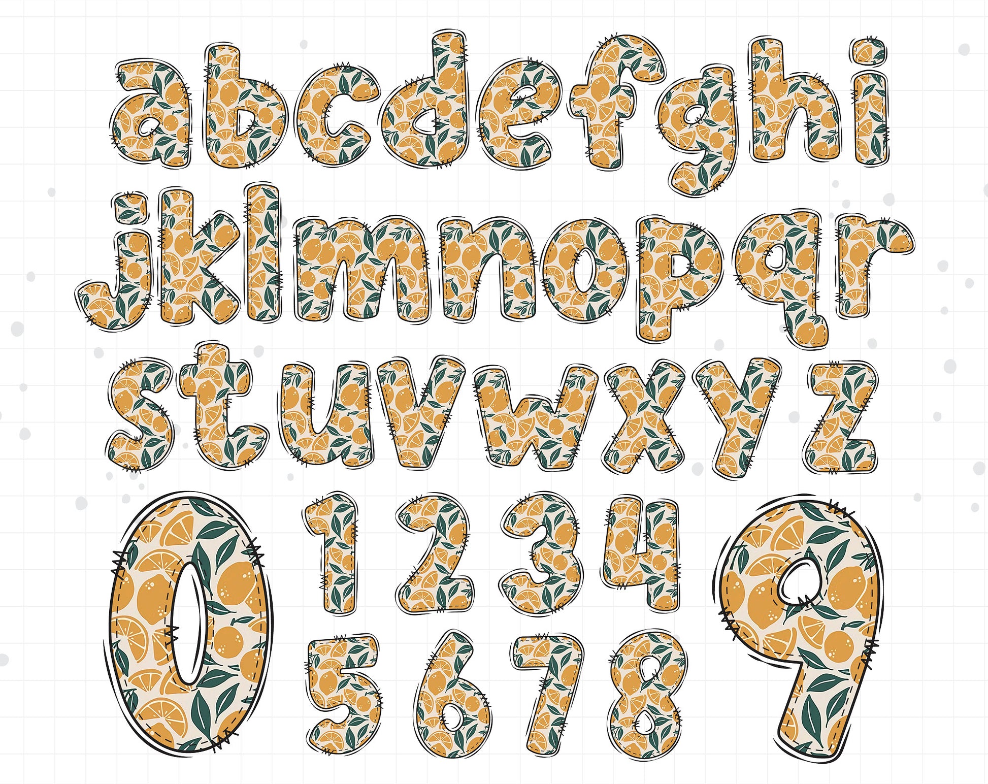 citrus alphabet clipart