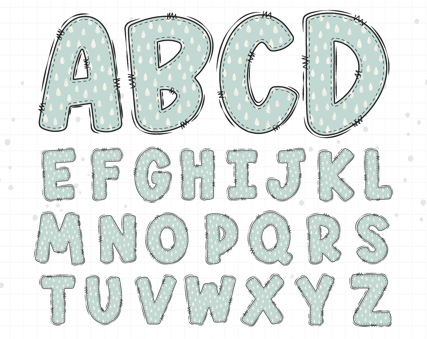 boho doodle alphabet letters