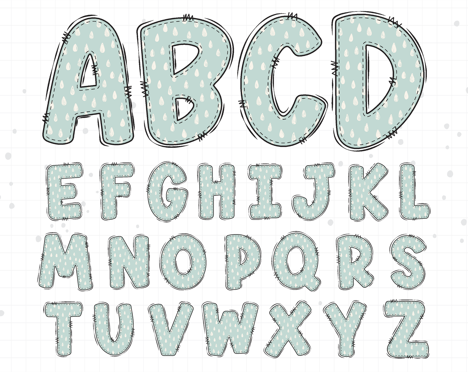 boho doodle alphabet letters