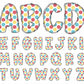 dots doodle alphabet letters