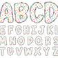 rainbow doodle alphabet letters