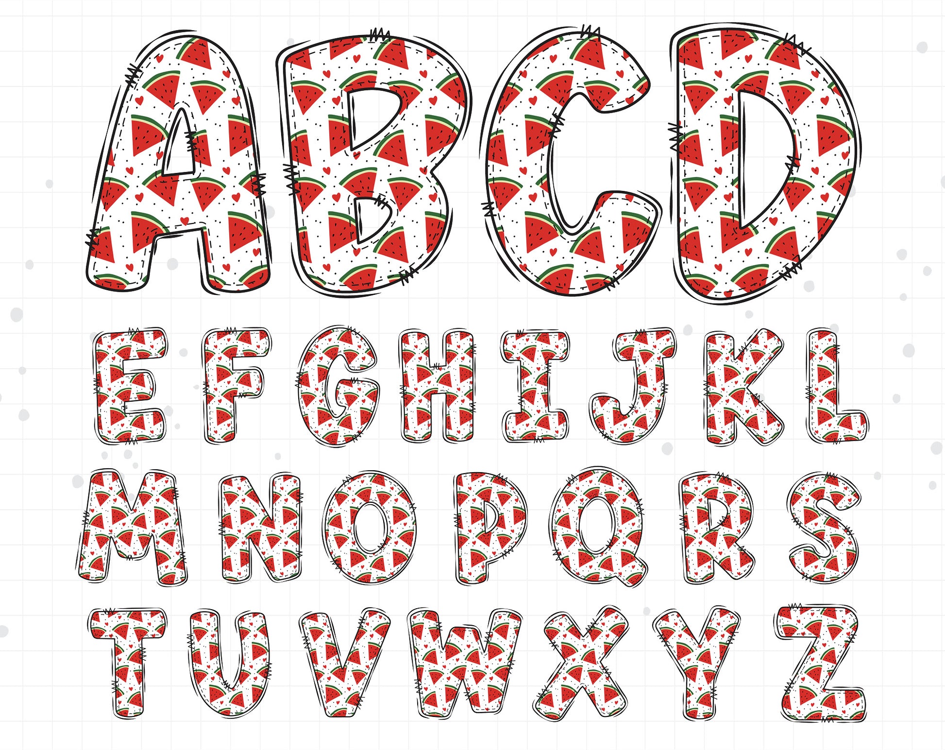 Alphabet Letters Watermelon