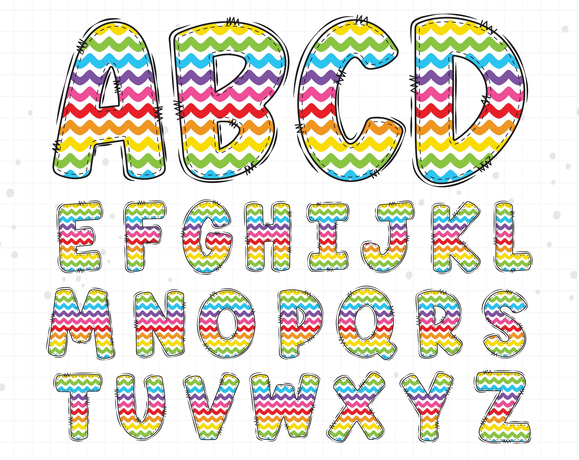 rainbow alphabet png