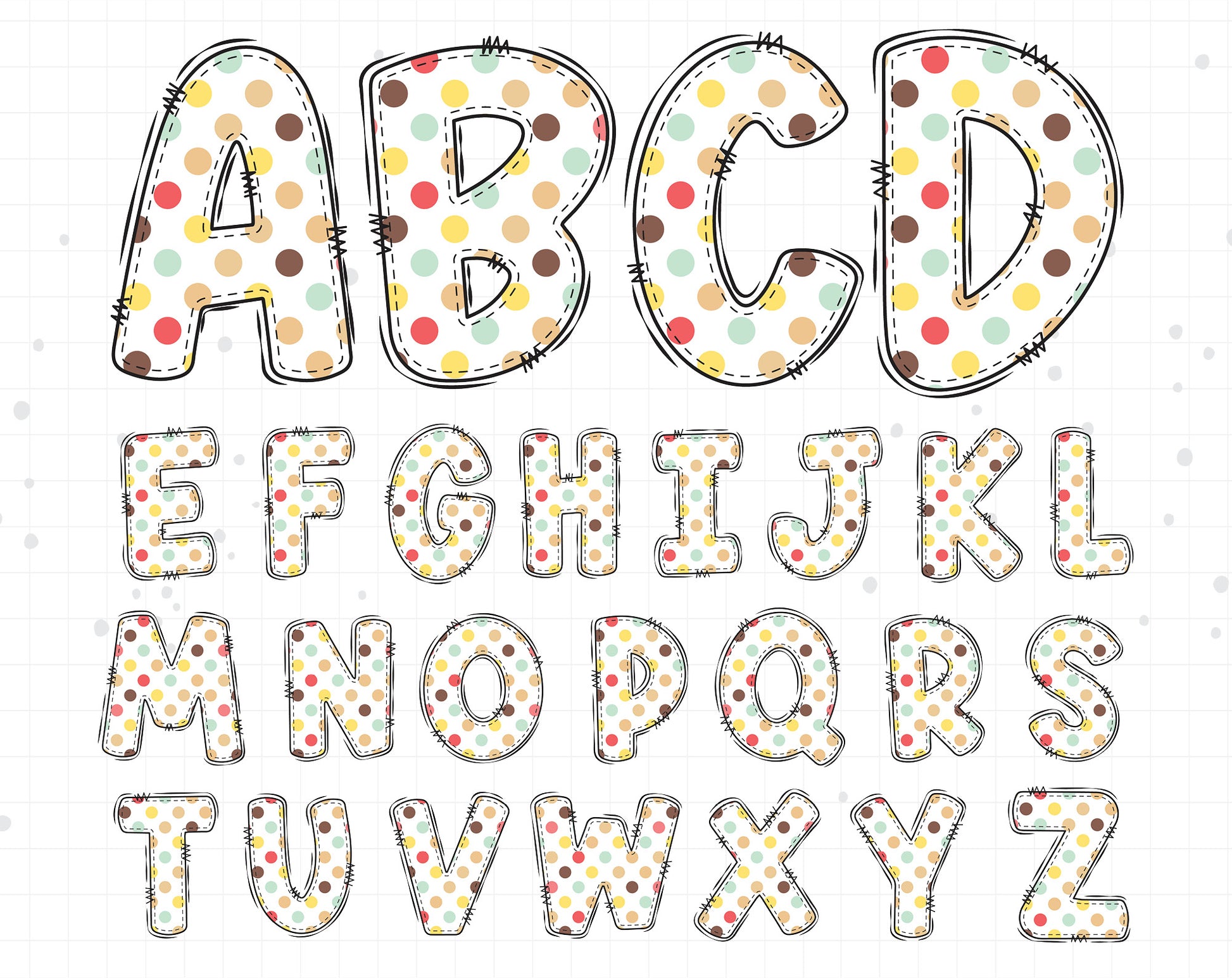 candy alphabet clipart design